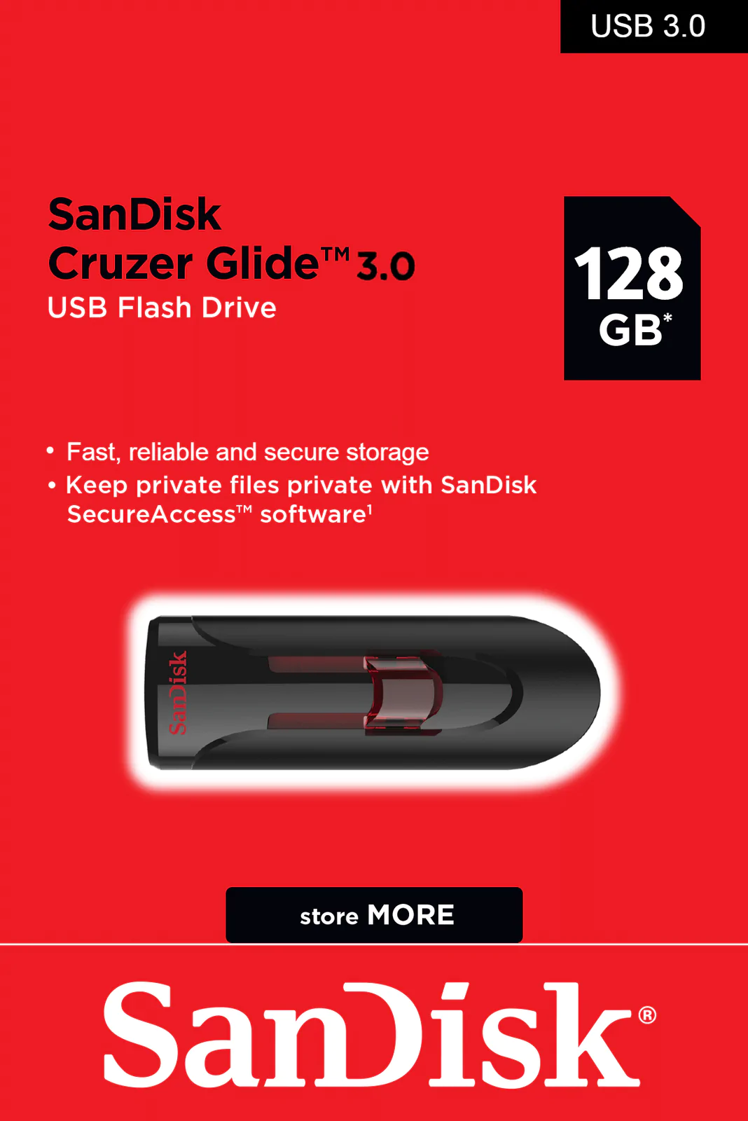 Флеш карта SANDISK Glide 128GB USB 3.0 Original